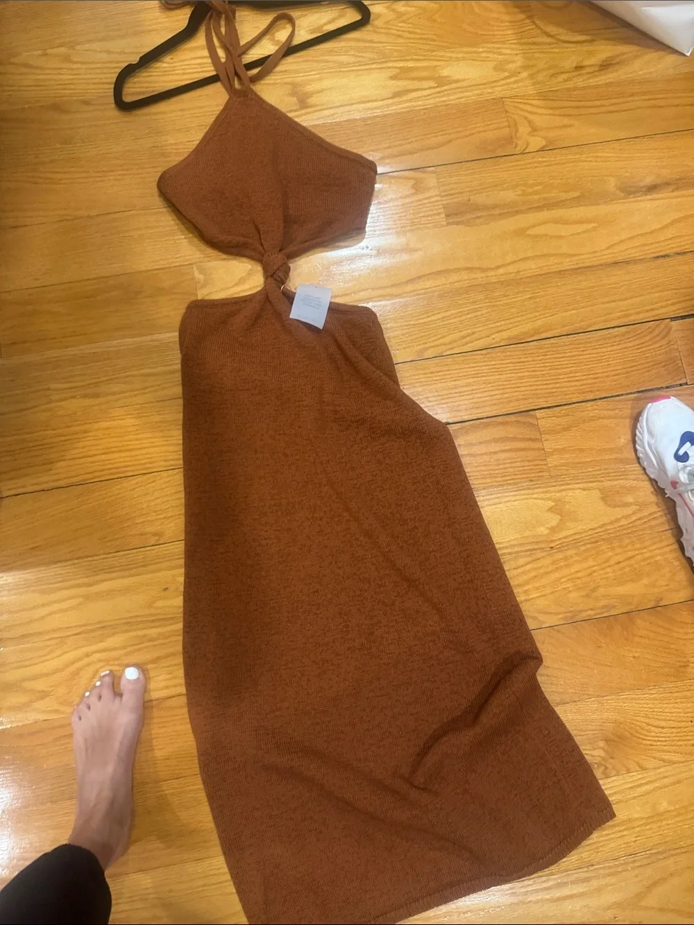 cult gaia Rust Brown Halter Cutout Midi Dress - Picture 2 of 7